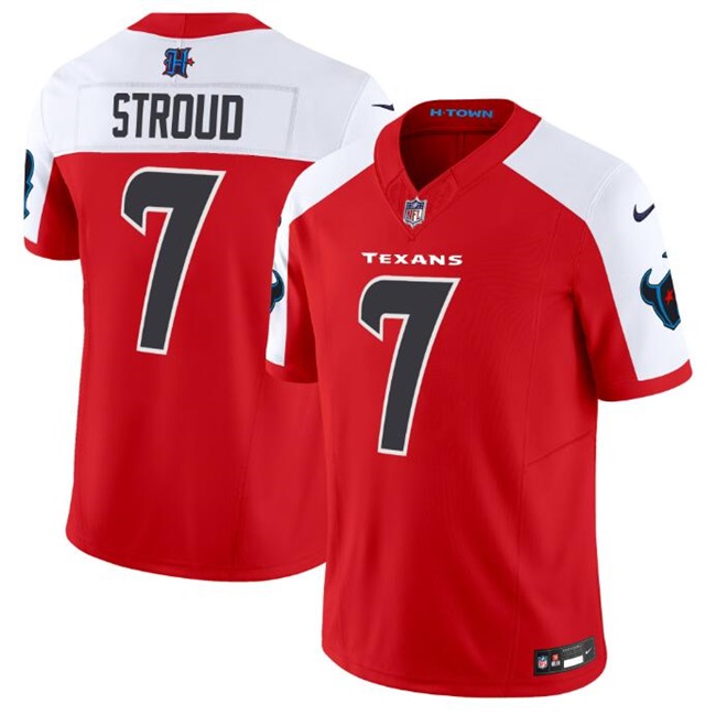 Men's Houston Texans #7 C.J. Stroud Red/White 2024 F.U.S.E. Vapor Limited Football Stitched Jersey